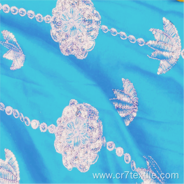 Wholesale Light Blue 3mm Seuqin Embroidery Rayon Fabric